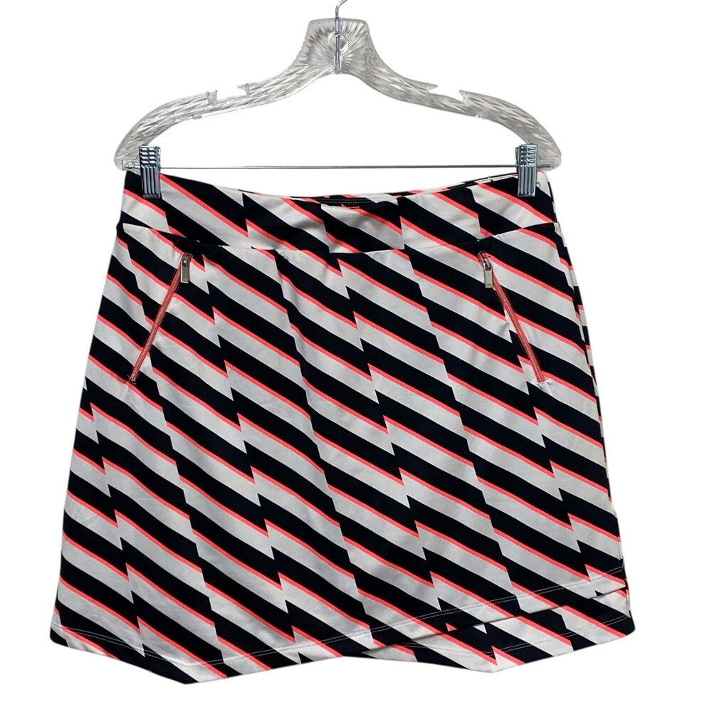 Tail Skort Womens Medium Golf Tennis Black Pink Geometric Pull On Athletic Skirt